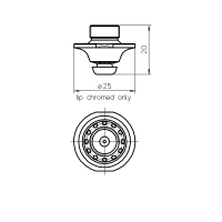 AMADA® NOZZLE TIP S2.0 FE FIBER WITH COLLARCHROME PLATED